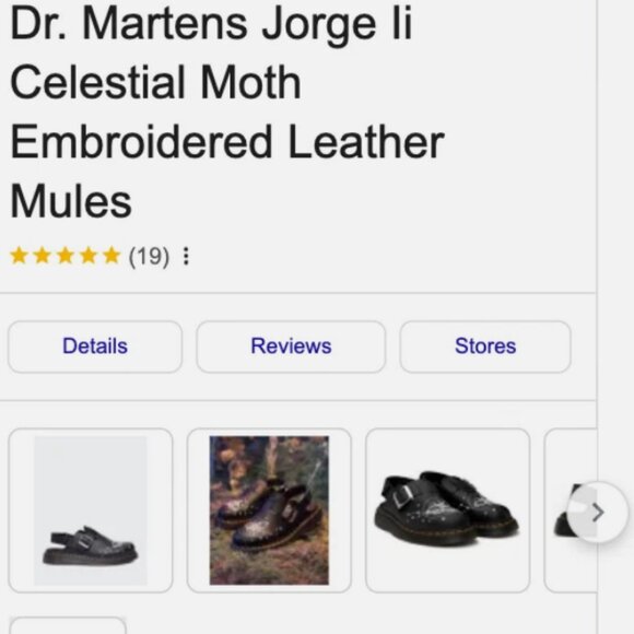 Dr. Martens JORGE II CELESTIAL MOTH EMBROIDERED MULES MSRP$210 Chic & Grunge - Picture 5 of 16